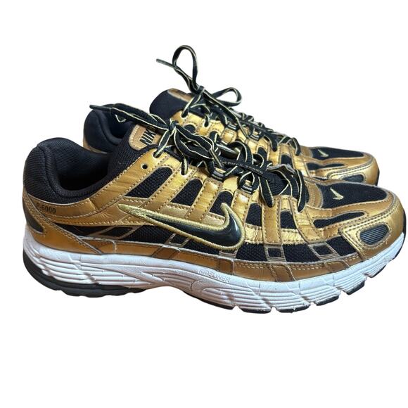 Nike P-6000 metallic gold black low top lace mens sneakers SIZE 8 - Picture 8 of 8